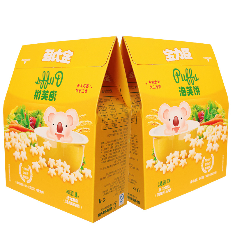 宝力臣盒装泡芙饼果蔬味50g