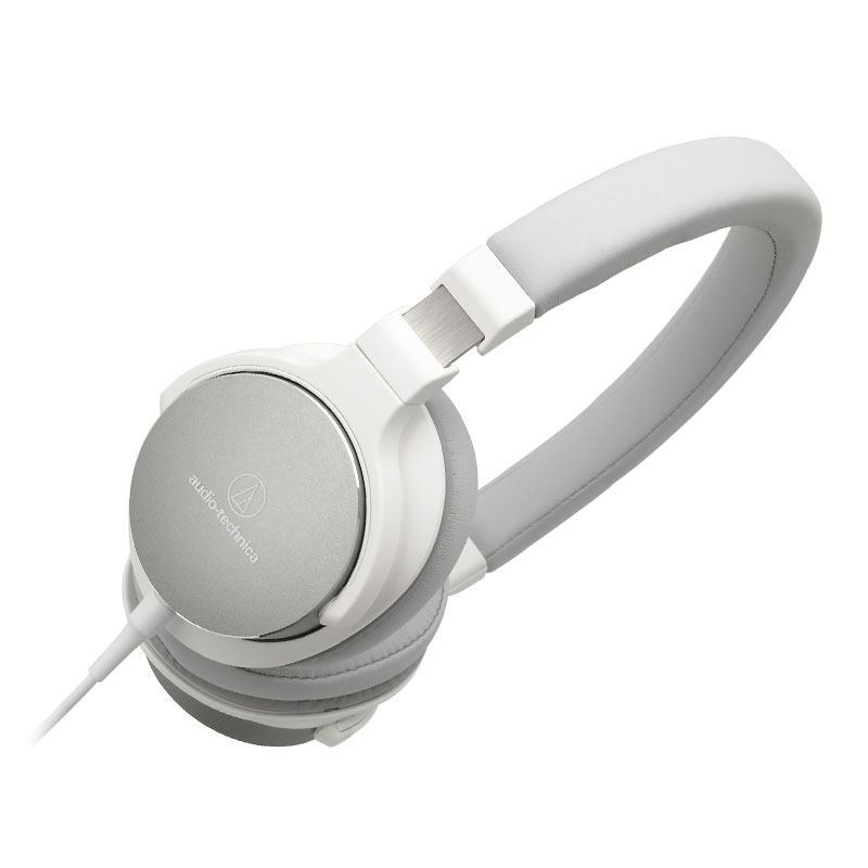 铁三角 ATH-SR5 WH 高解析音质便携头戴式耳机 手机线控耳麦 小号 白色