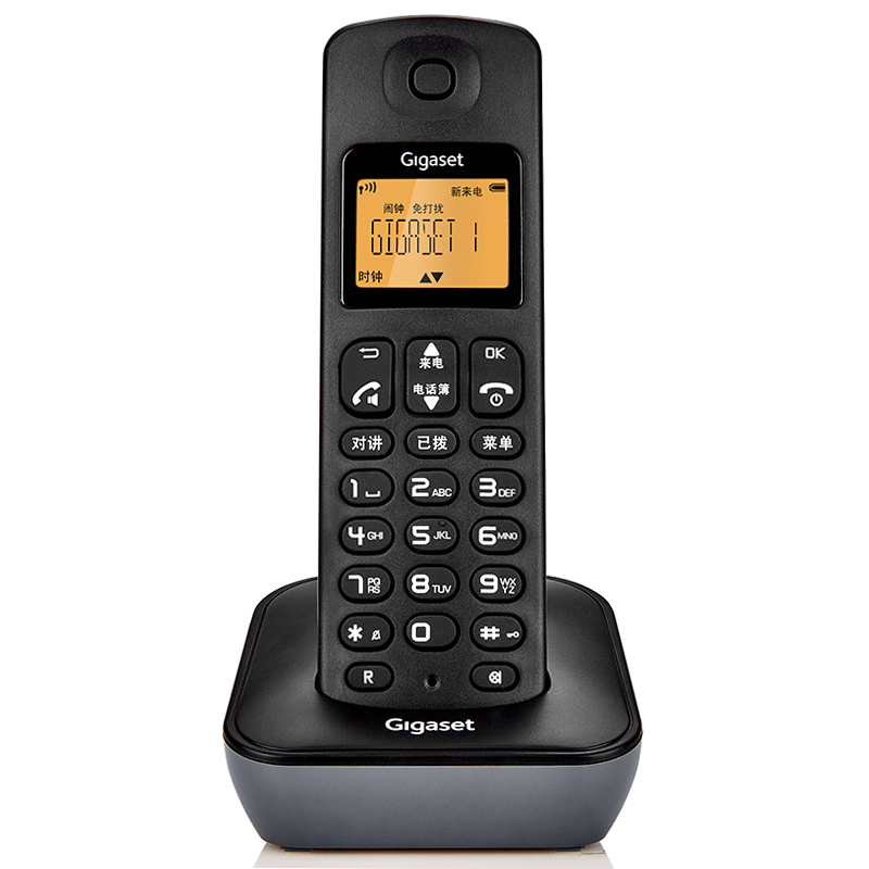 德国集怡嘉(Gigaset)原西门子品牌电话机A190L数字无绳电话单机中文显示双免提屏幕背光家用办公座机单主机(星际黑