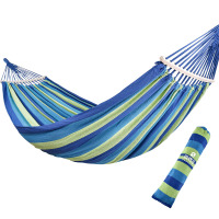 尚烤佳吊床加宽加厚吊床秋千床木杆帆布吊床200*150cm（含收纳带 4根绑绳）木杆双人吊床