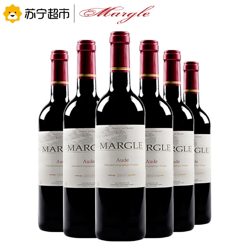 法国原瓶进口IGP级 麦戈(Margle)奥德干红葡萄酒750ml*6 整箱装