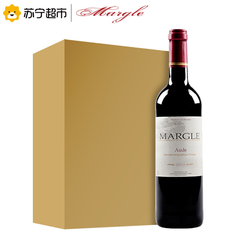 法国原瓶进口IGP级 麦戈(Margle)奥德干红葡萄酒750ml*6 整箱装