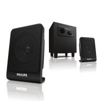 飞利浦(Philips)音响 多媒体桌面迷你电脑音箱 2.1低音炮重低音 黑色