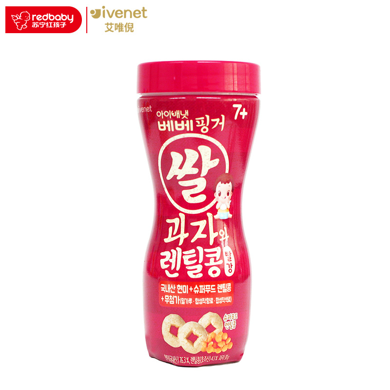 [苏宁自营]艾唯倪(ivenet)贝贝泡芙米饼(草莓味)30g