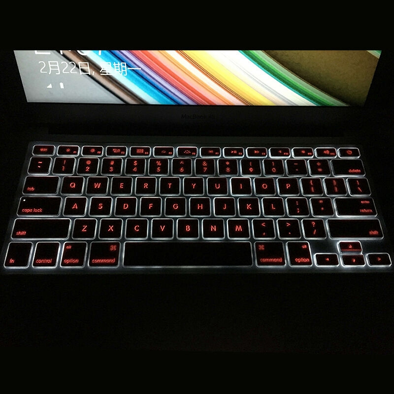 蓝盛(LENTION) MacBook Air/Pro13.3/15.4英寸键盘保护膜苹果笔记本电脑硅胶键盘膜 天蓝色