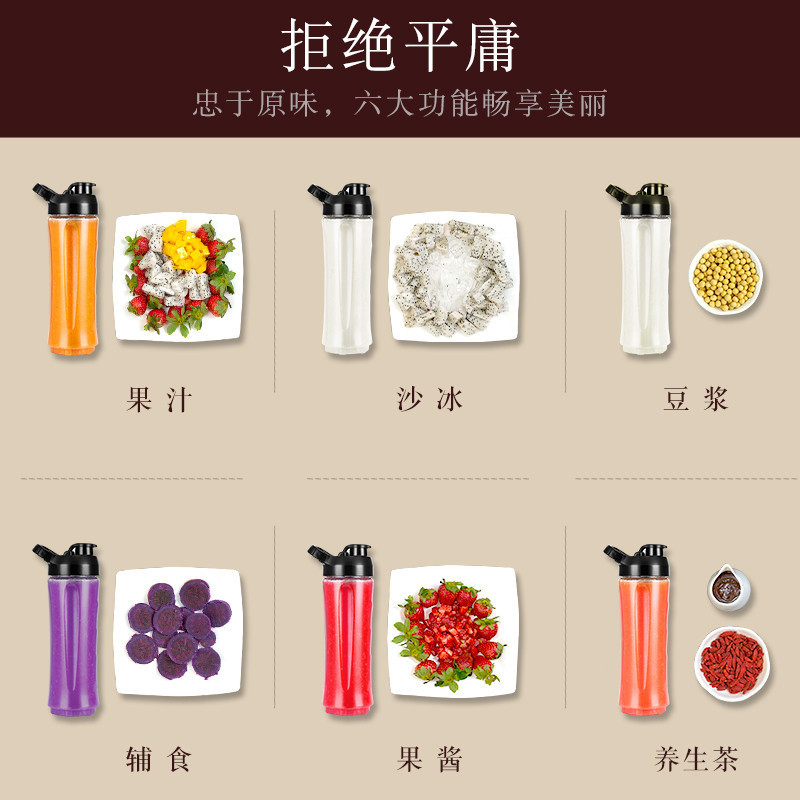 苏泊尔(SUPOR)便携式搅拌机 TJE08A-250 迷你家用果汁机 小型破壁机 随心杯果汁机高清大图