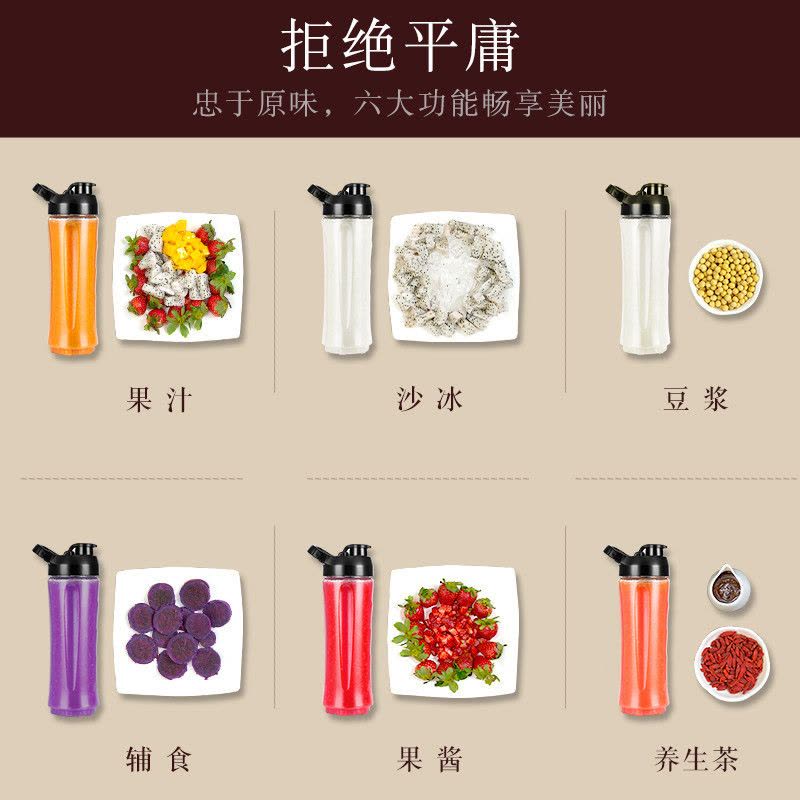 苏泊尔(SUPOR)便携式搅拌机 TJE08A-250 迷你家用果汁机 小型破壁机 随心杯果汁机图片
