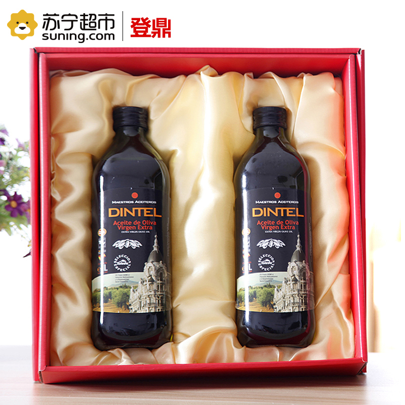 登鼎(dintel )特级初榨橄榄油礼盒 1L*2 西班牙进口 临期特价 5.28到期