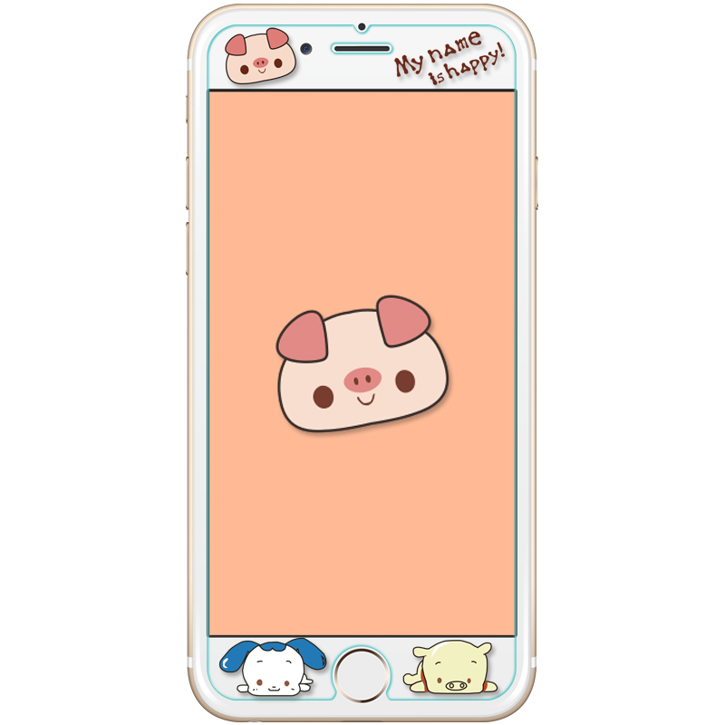 优加 iphone6/6S苹果6/6s钢化膜/手机膜/保护膜/卡通浮雕高清钢化玻璃膜/手机保护贴膜
