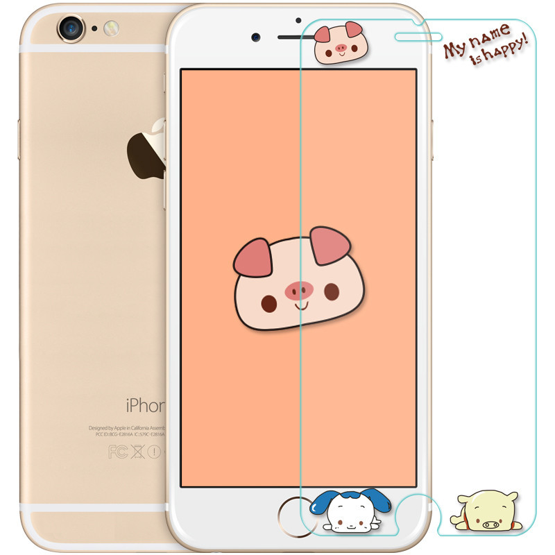 优加 iphone6/6S苹果6/6s钢化膜/手机膜/保护膜/卡通浮雕高清钢化玻璃膜/手机保护贴膜
