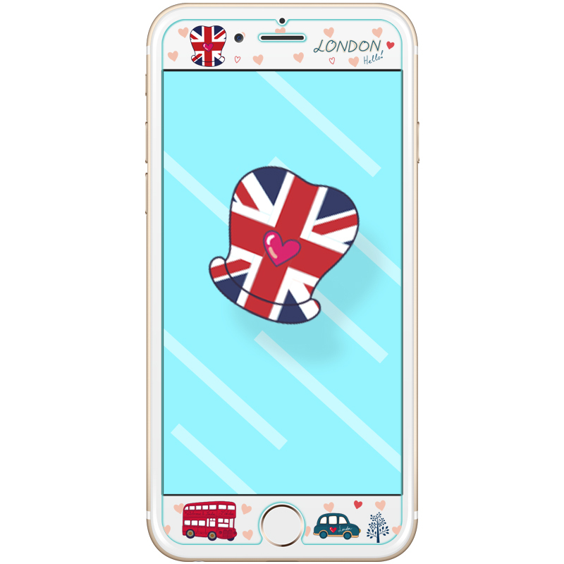 优加 iphone6/6S苹果6/6s钢化膜/手机膜/保护膜/卡通浮雕高清钢化玻璃膜/手机保护贴膜