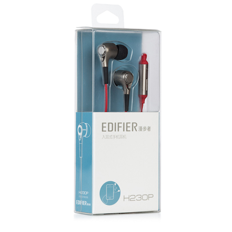 漫步者（Edifier） H230P入耳塞MP3耳机立体声音乐智能手机线控耳麦 红色