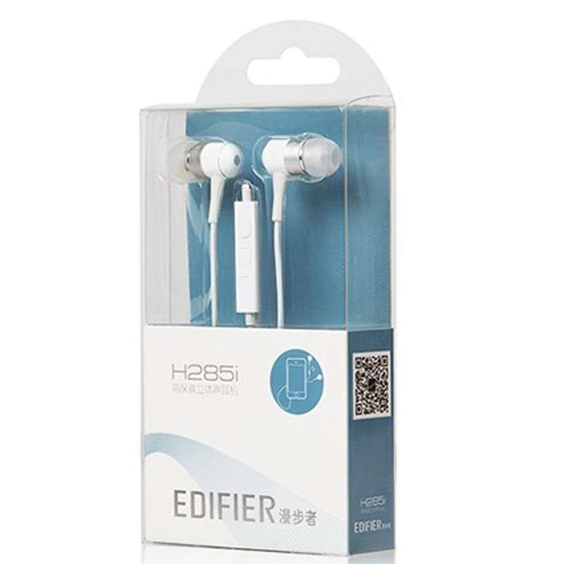 漫步者 (Edifier)H285I入耳式MP3耳机立体声音乐苹果手机线控耳麦 白色
