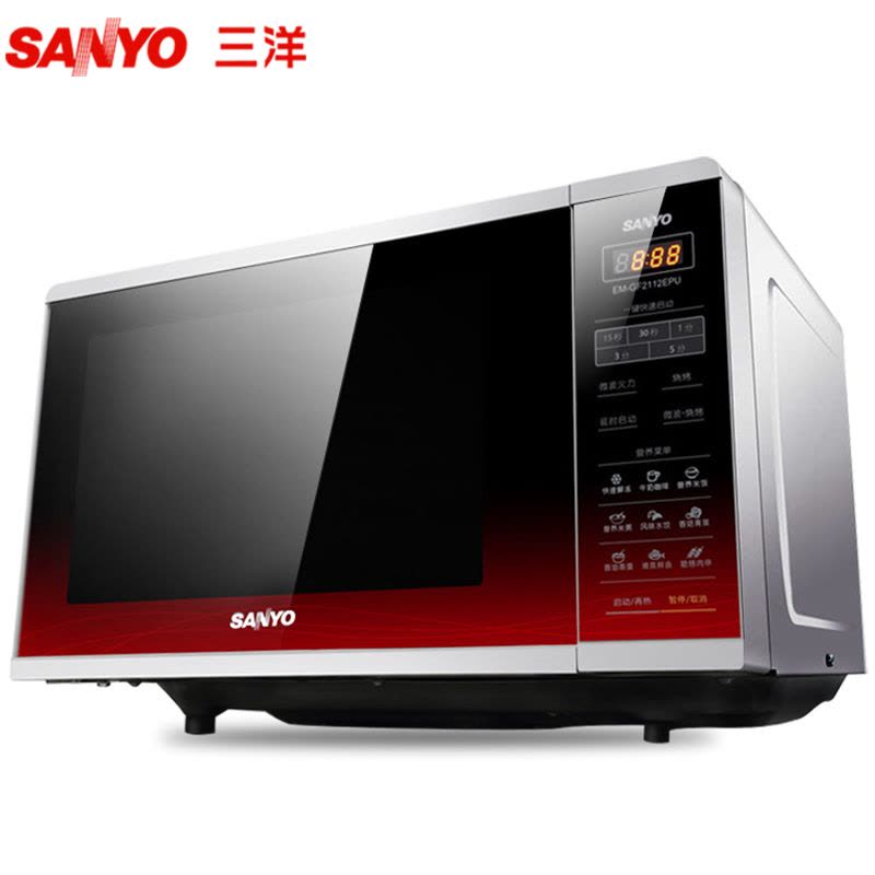 三洋(SANYO) 微波炉 EM-GF2112EPU 不锈钢内胆 21L平板微电脑 智能光波烧烤图片