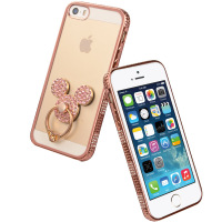 ESCASE iPhone 5S/SE手机壳 苹果se手机套 水钻边框轻奢 华丽女款支架防摔硅胶软壳