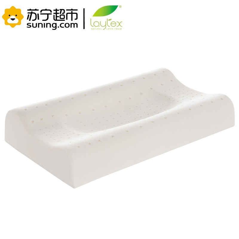 LAYTEX泰国天然乳胶枕头 颈椎枕 10/12*37*60 白色