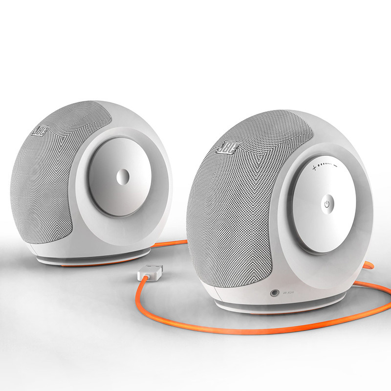 JBL Pebbles mini 音乐蜗牛电脑小音箱 USB供电 低音炮 2.0迷你音响 白色