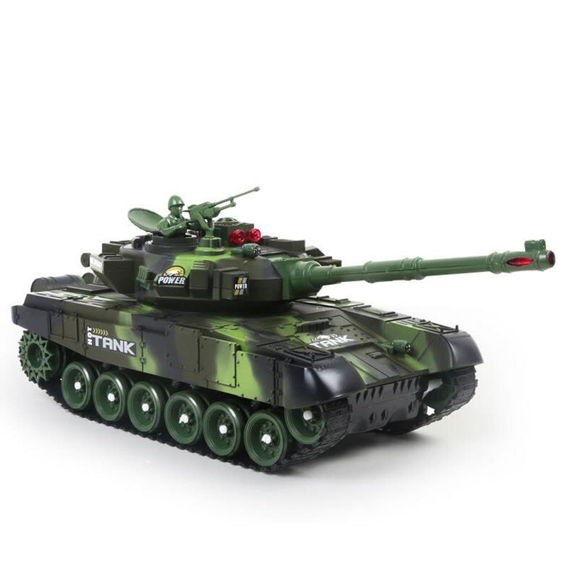 [苏宁自营]勾勾手 遥控车 儿童遥控坦克玩具可对战坦克模型车带仿真声效可发射一键演示 军绿-俄国T90坦克(44CM)图片