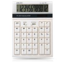 得力(deli) 1640A 计算器 电脑按键12位太阳能双电源计算器 学生财务计算器白色