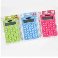 得力(deli) 1657A 计算器 12位数大屏幕太阳能计算器 双电源 蓝色