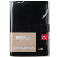 得力7946皮面笔记本(颜色随机)-120页-25K(本)