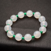 左传 白绿相间玉髓手串 单圈手串