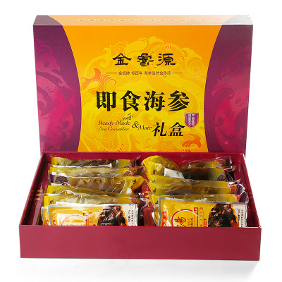 [苏宁易购超市]金鲁源即食海参礼盒 80g×10只装 大连即食刺参 送10袋调味料