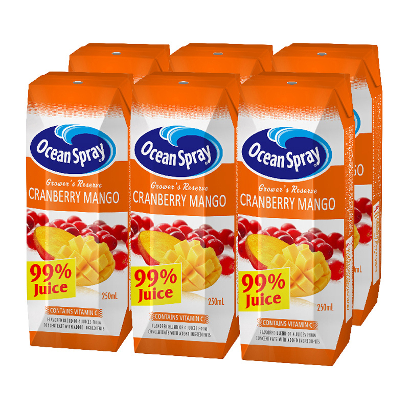 Ocean Spray 优鲜沛 芒果葡萄苹果复合果汁饮料250ml*6