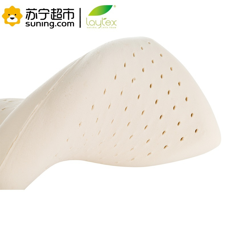LAYTEX泰国进口天然乳胶枕芯枕头助眠舒适 标准枕 呵护颈椎自然好眠 12x35x63CM 白色