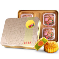 元朗荣华 蛋黄金翡翠月饼300g 广式月饼礼盒送礼佳品