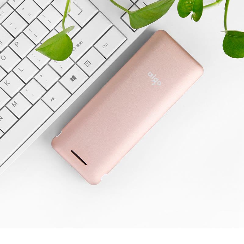 爱国者(aigo) 移动电源 S6 双USB接口 20000毫安 轻薄便携充电宝 玫瑰金图片