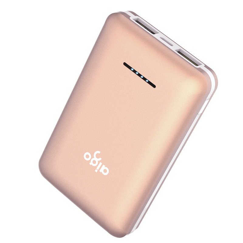 aigo 爱国者 移动电源 S3 10000毫安 双USB输出口 迷你便携充电宝 玫瑰金