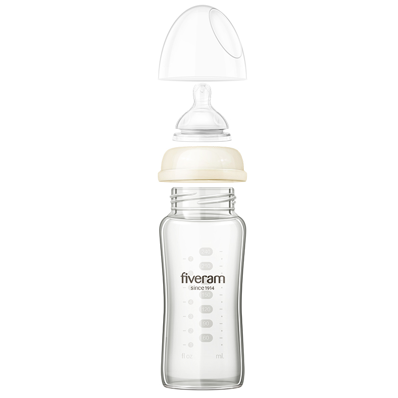 五羊孩子宝晶钻玻璃宽口径奶瓶240ml
