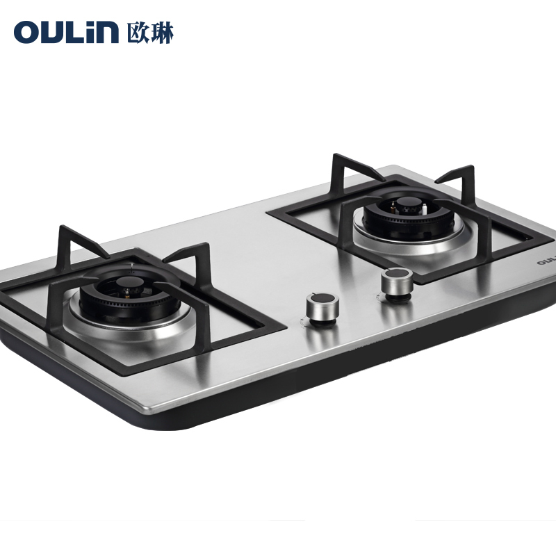 Oulin/欧琳灶具JZT-E12不锈钢猛火嵌入式燃气灶4.5KW猛火煤气灶[天然气]