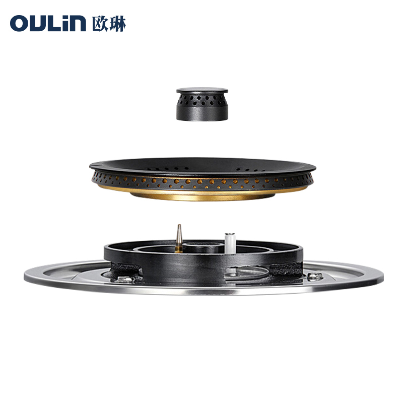 Oulin/欧琳灶具JZT-E12不锈钢猛火嵌入式燃气灶4.5KW猛火煤气灶[天然气]