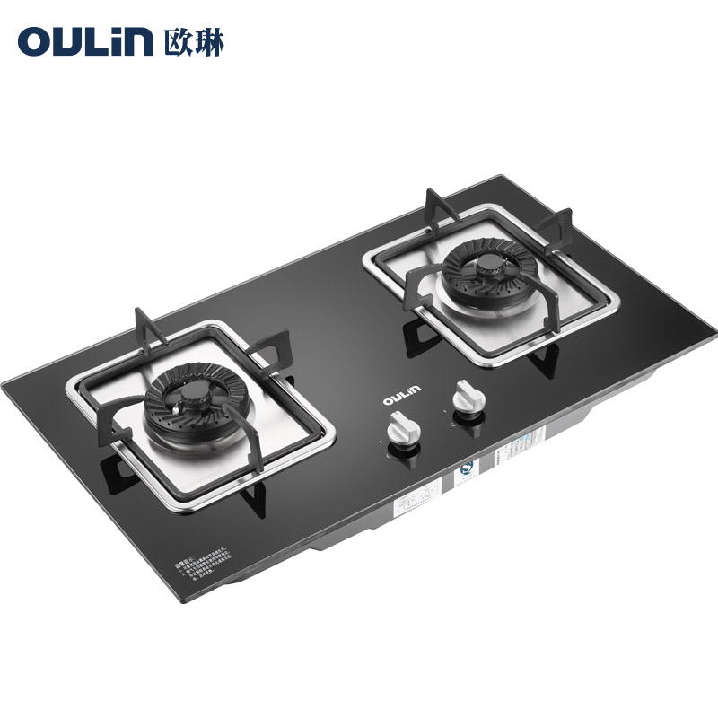 Oulin/欧琳灶具JZ*-E16嵌入式燃气灶4.5KW火力防暴玻璃面板煤气灶[天然气]
