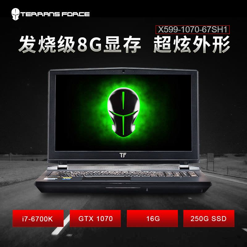 未来人类X599 1070 67SH1 15.6英寸游戏笔记本电脑i7-6700K 16GB 250GSSD G1070图片