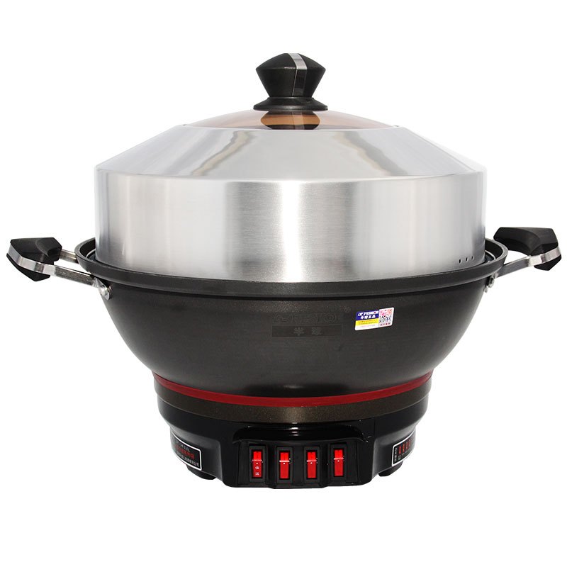 半球(Peskoe) 电热锅 ZF-34 5.5L 34CM 加厚铸铁防溢 电蒸锅 双层电蒸锅 保温 2100W大功率