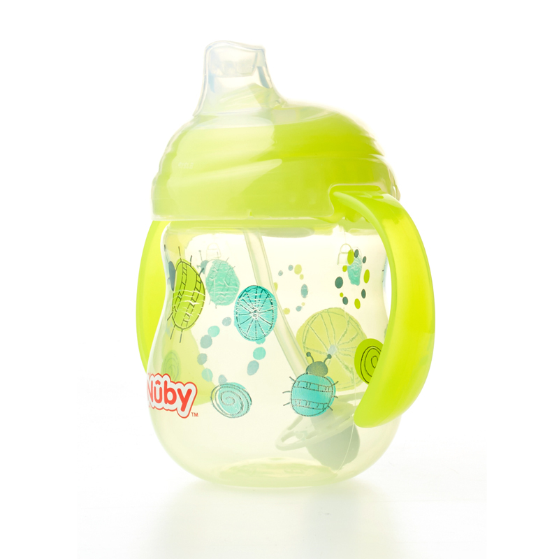 努比(Nuby)270ml咔嗒双耳360°鸭嘴吸管杯10360