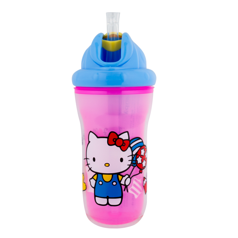 努比(Nuby)双层hello kittyPP吸管杯水杯92659 270ml 适用年龄:12个月以上