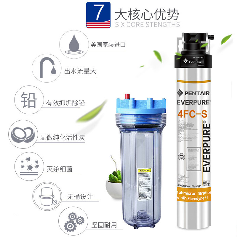 爱惠浦/Everpure 厨下式家用直饮净水器 4FC-S 矿物质水直饮净水机
