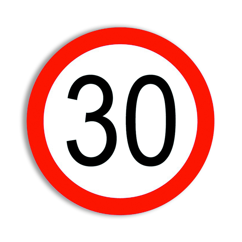 安赛瑞交通标识限速30公里15mm铝板工程反光膜附带铝槽直径600mms1024