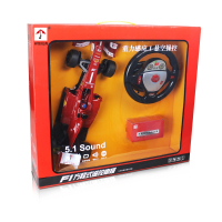 祥佳 方向盘1:12方程式F1充电遥控车模 男孩儿童玩具汽车 727-AS5红色