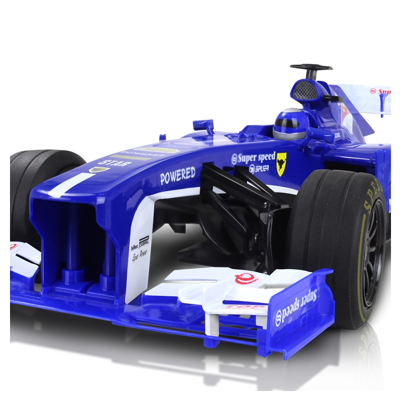 祥佳 方向盘1:12方程式F1充电遥控车模 男孩儿童玩具汽车 727-AS5蓝色