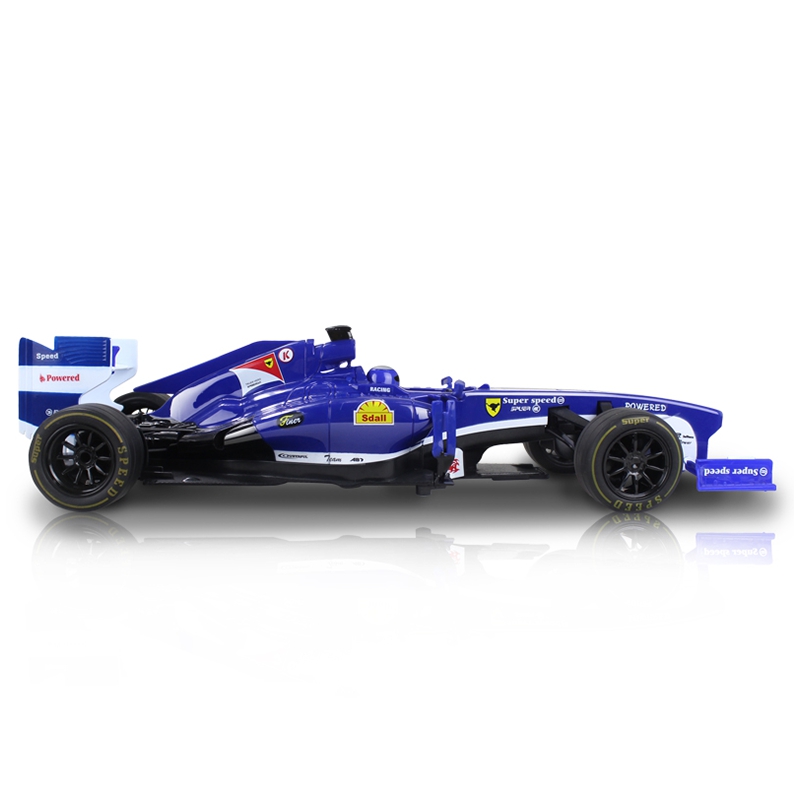 祥佳 方向盘1:12方程式F1充电遥控车模 男孩儿童玩具汽车 727-AS5蓝色