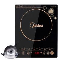 [美的(Midea)C21-WK2102电磁炉带锅家用电磁炉套装触控按键八档火力电磁灶一键爆炒定时功能