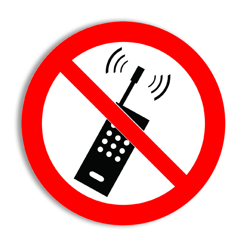 安赛瑞安全警示标签禁止使用手机高性能自粘性材料小号