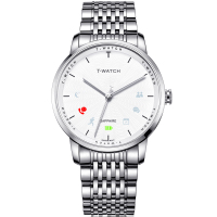 天霸T-WATCH2.0轻智能商务手表钢带钢色