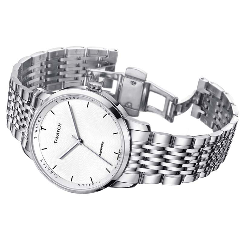 天霸T-WATCH2.0轻智能商务手表钢带钢色