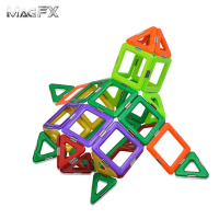 绿之爱 美国MAGFX63 精钢第二代磁力片 磁力建构片百变提拉63片热带雨林套装